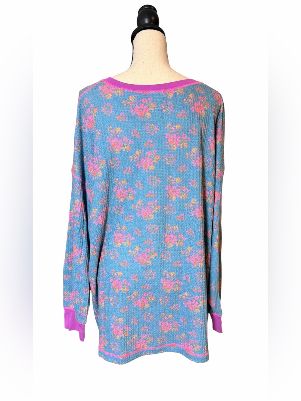 Natural Life Boho Waffle Knit Pajama Lounge Set - 3 Pieces, Floral Size XL - Picture 8 of 14